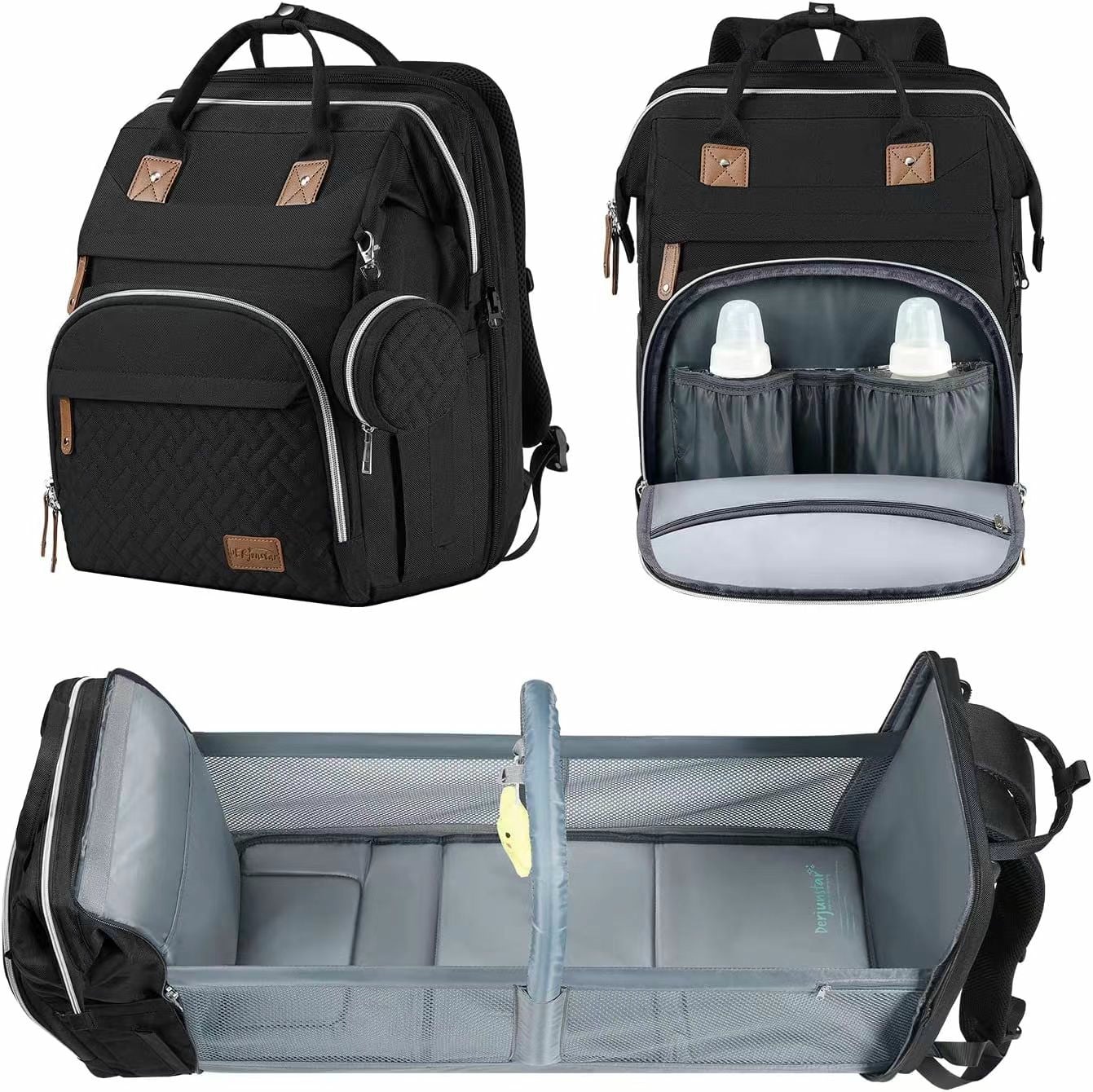 All-in-One Diaper Bag / Nappy Bag with Fold-Out Changing Station