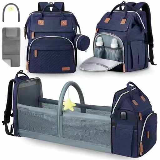 All-in-One Diaper Bag / Nappy Bag with Fold-Out Changing Station
