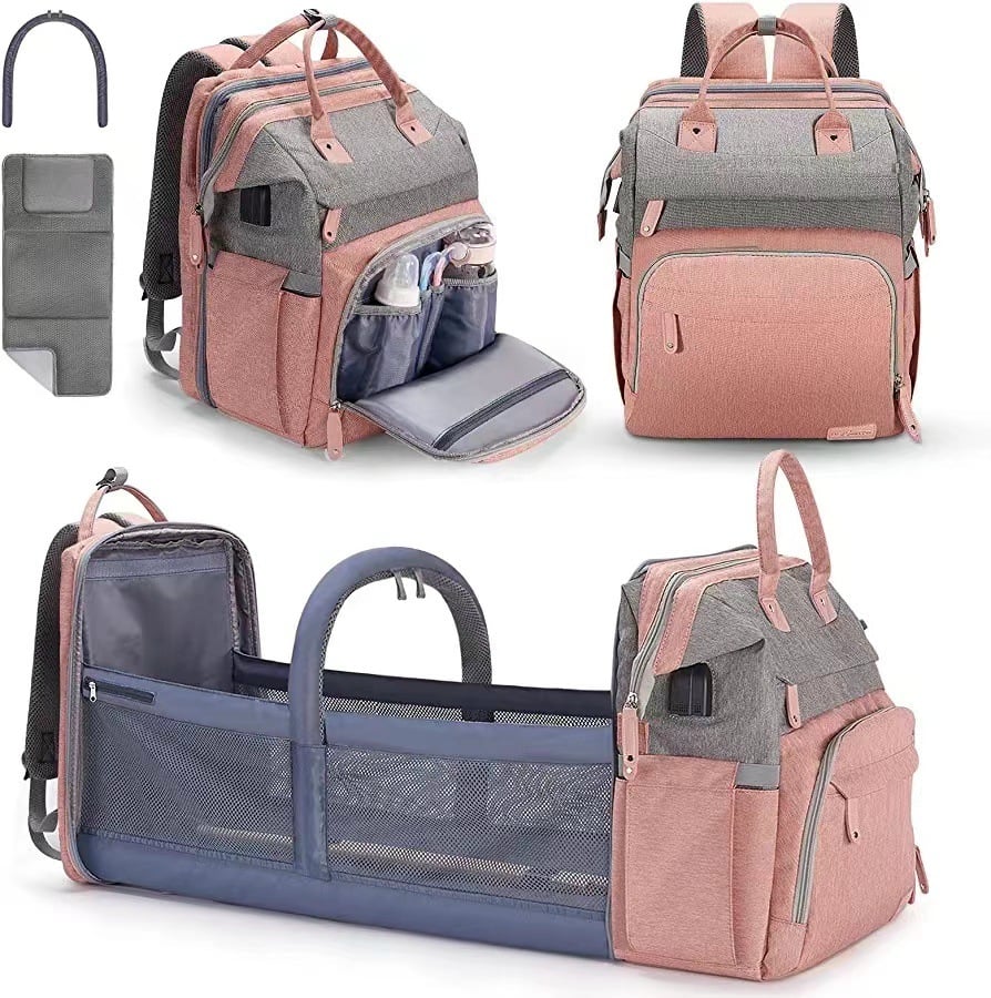 All-in-One Diaper Bag / Nappy Bag with Fold-Out Changing Station