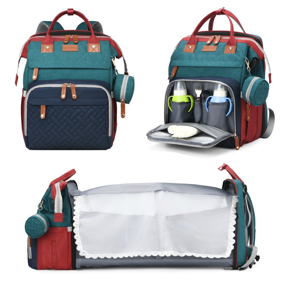 All-in-One Diaper Bag / Nappy Bag with Fold-Out Changing Station